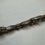 Signed RSE Seeman Sterling 925 Gold Wash Vermeil Micro Pave CZ Bracelet 7in 5mm Photo 2