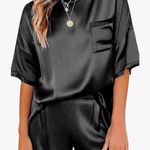 Amazon Blue Satin Pajama Set Photo 1