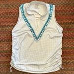 lucky in love  ATHLETIC PICKLE BALL TENNIS GOLF RUCHED SIDE GRID PRINT TANK Photo 0