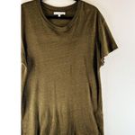 IRO Womens Shirt Green Steirospe Lace Back Tee Linen Short Sleeve Grunge Large Photo 3