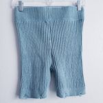 Urban Outfitters Kadin Knit Blue Ribbed Distressed Biker Shorts Photo 5