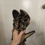 Diane Von Furstenberg DVF  Gold rope tie gladiator Heels size US 6 Photo 12