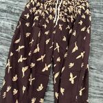 Kathmandu Imports Brown Pants with Bird Print One size fits S-L By Kathmandu  Photo 2
