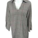 ZARA Black White Houndstooth Plaid Collared Long Sleeve Shift Mini Dress Size 0 Photo 0