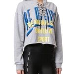 PE Nation Rocket Shot Gray Lace Up Cropped Pullover Hoodie Size XS Photo 0