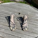 H by Halston  loft Heeled Sandals Snake Print‎ 9 Size Block Heel Straps Casual Photo 2