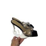 LuxeModa Secret Black Diamond Butterfly Square Peep Toe Heel Clear Pump Mule siz White Size 11 Photo 6