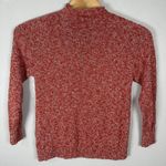 LL Bean Womens Cotton Ragg Sweater Funnelneck Pullover Size Large Red Marled Photo 3