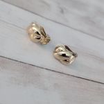 Vintage Clip On Earrings Chunky Statement Gold Tone Stylish Photo 2