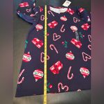 kim rogers  Dark Blue Holiday Print Blouse Photo 8