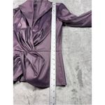 Tadashi Shoji Purple Shimmer Evening Peplum Blouse Ruched Sleeve Size 8 Elegant Photo 10