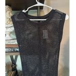 Tahari  Mesh Maxi Metallic Knit Cover Up Dress Black Womens Size Small Photo 1