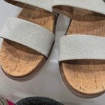 Corkys Boutique Silver Glitter Sandals Size 9 Fresh Cork EUC Photo 1