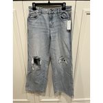 PacSun  Low Rise Baggy Jeans Lightwash Distressed Wide Leg Blue Grunge Boho Photo 2