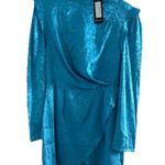 Nasty Gal NWT  Women's Wrap Teal Mini  Dress Size‎ 6  Jacquard Long Sleeves Photo 0