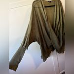 Boohoo Women’s Green Plus Wrap Knitted Twist Sweater From - Size US 16 Photo 3