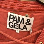 Pam & Gela Lace up Front Long sleeve Utility Dress Burnt orange XS/P Photo 4