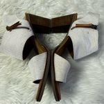 Toms Majorca Cutout Sandals – Natural Canvas Block Heel Size 10 Photo 3