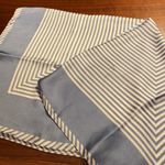 Contemporary Geometric Blue & White Polyester Scarf Photo 1