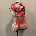 Colorful and Versatile Western Style Striped Lightweight Shawl Scarf Wrap Red Photo 1