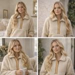 Coach  Sherpa Pullover Jacket Cream Tan NWT $598 Size Large  F300 Photo 6