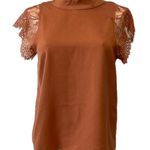 On Twelfth NWT  rust short sleeve blouse sz M Photo 0