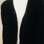 BCX  Black Cardigan Large Sweater Waffle Knit Photo 5
