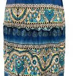 Mudd  Y2K Vintage Boho Blue Paisley Print Halter Top Maxi Dress size large Photo 5