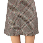 Mango  MNG Gray Wool Plaid Checkered High Waist Mini Flared A-Line Skirt Size L Photo 0