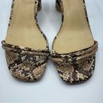 ASOS Raid Beige Snake Embossed Square Toe Chunky Heel Sandals Womens 36 Faux Leather Photo 8