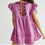Free People Cutie Pie Romper In Azalea Combo Pink Embroidered Boho Romper Size L Photo 1