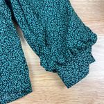 A New Day  Women's Green Printed Bishop Long Sleeve Shirt - Size XS - NWT Photo 3