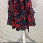 Uguest V-neck Ruffled Black and Red Floral Mini Dress Size Medium NWT Photo 7