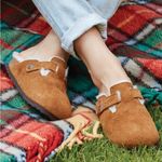 Birkenstock Boston Shearling Suede Leather in Mink Size 39 Women’s Size 8 Photo 1