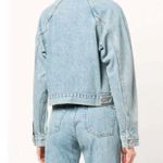 SLVRLAKE Raglan Trucker Jean Jacket Medium Blue Photo 2