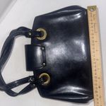 Vintage Black Patent Leather Old Money Minimalist Classic Top Handle Bag Purse Photo 7
