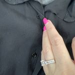 Chloé Chloe Size S 4 Blouse Black Semi Sheer Button Up Metallic Copper Sequin Collar Photo 11