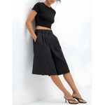 Jaded London Pinstripe Goliath Baggy Shorts, Black, W36 Photo 2