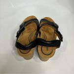 Aetrex  Avril‎ quarter strap wedge sandals black braided leather women’s size 8.5 Photo 5