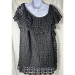Cato Black Crochet Knit Short Sleeve Top Size 26/28 Photo 2