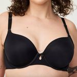Torrid Plus Size Perfect T-Shirt Bra Solid Black Bow w/ Cutout Underwire 44DDD Photo 0
