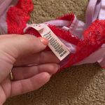 Victoria's Secret  Tease Mesh Red and Pink Lace Bra Photo 2