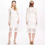 Free People  Ivory Luna Lace Dress Boho Festival Crochet Midi Women’s Size Small Photo 14