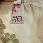 Vintage Gold Ivory Lace Beaded High Neck Embellished Blouse Size L Size L Photo 4