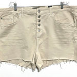 Torrid Denim Jean Shorts Sz 22 Exposed Button Fly Raw Hem High Rise Vacation NWT Photo 0