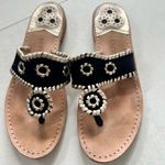 Jack Rogers Womens Black and Gold Slip-On Flip-Flops Size 8M Photo 1