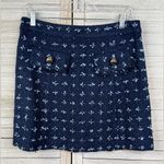 Sail To Sable  Women's Preppy/Academia Tweed Mini Skirt Navy/Light Blue-6 Photo 0