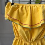 Vintage 80s Maurice Michaels Yellow Romper Ruffle M L Size L Photo 3