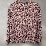 Ecru  Portman Smocked Sleeve‎ Blouse in Burgundy Floral Sz M Photo 4