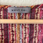 West Kei  Anthropologie Geo Printed Cold Shoulder Top Blouse Size S  Boho Photo 4